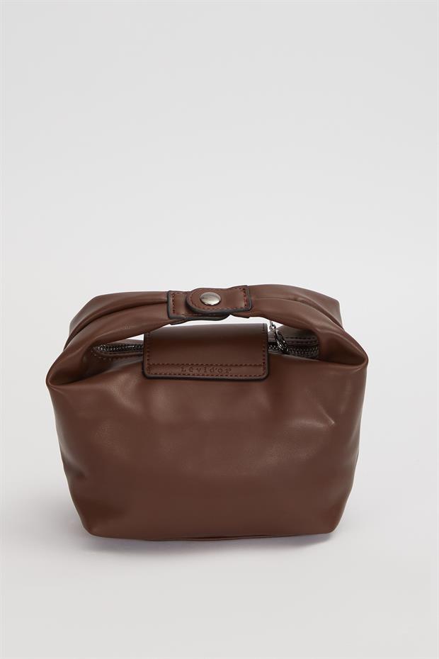 Kahve Uzatılabilir Askılı El Çantası