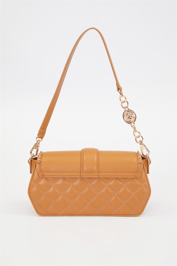 Kahve Yuvarlak Toka Detay Omuz Çantası