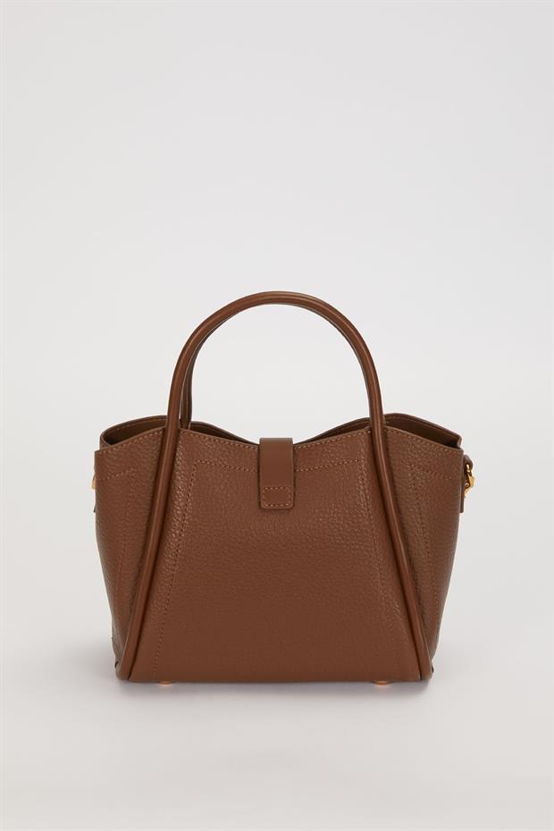 Kahve Zarf Cüzdan Detaylı El Çantası