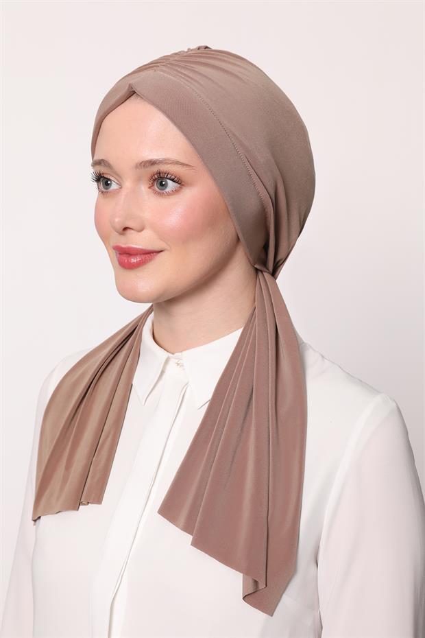 Karamel Kelebek Desen Hazır Şal