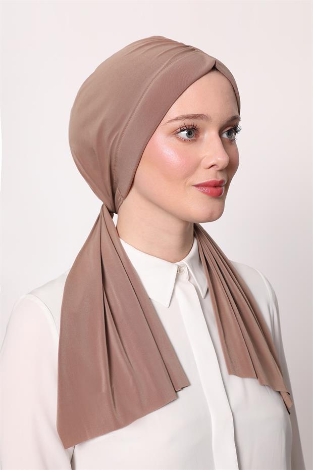 Karamel Kelebek Desen Hazır Şal