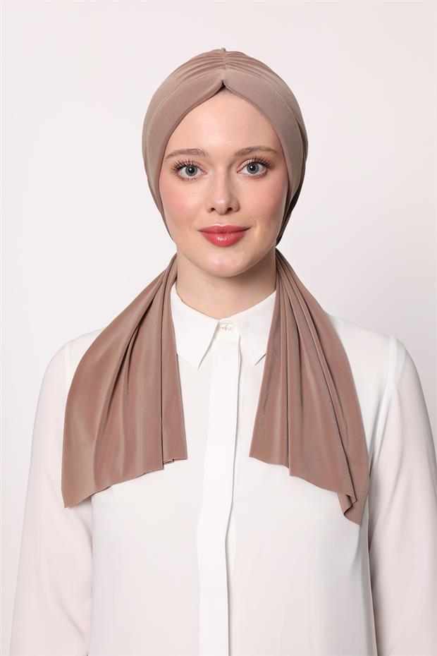 Karamel Kelebek Desen Hazır Şal