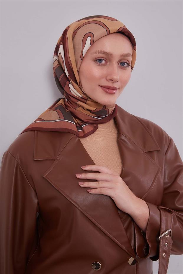 Kiremit Dalgalı Aura Eşarp