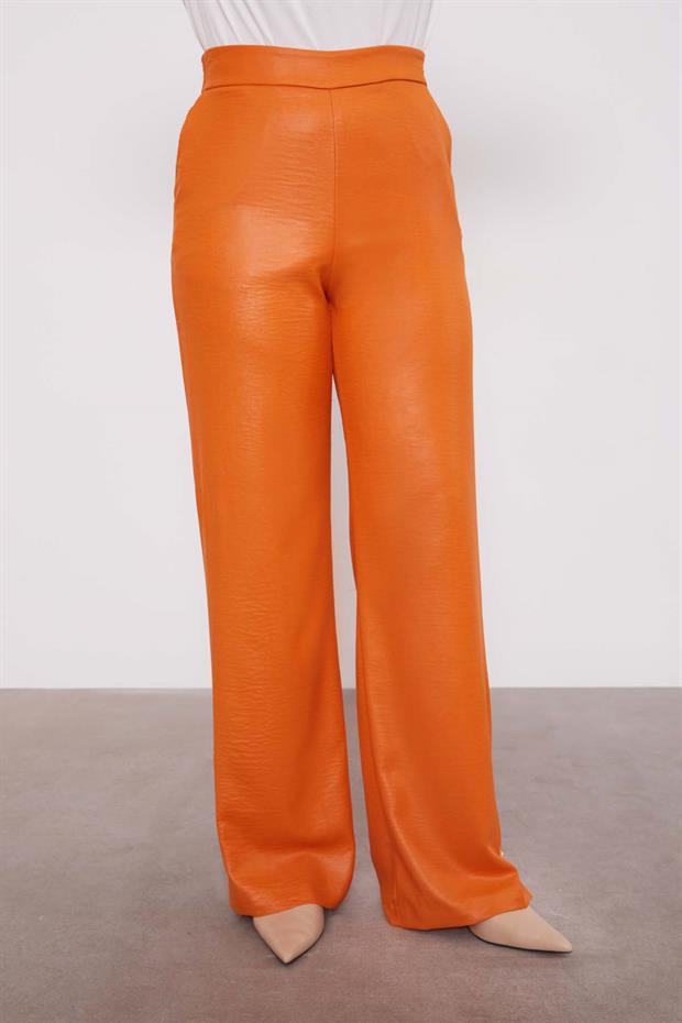 Kiremit Düğme Detaylı Bisiklet Yaka İkili Takım