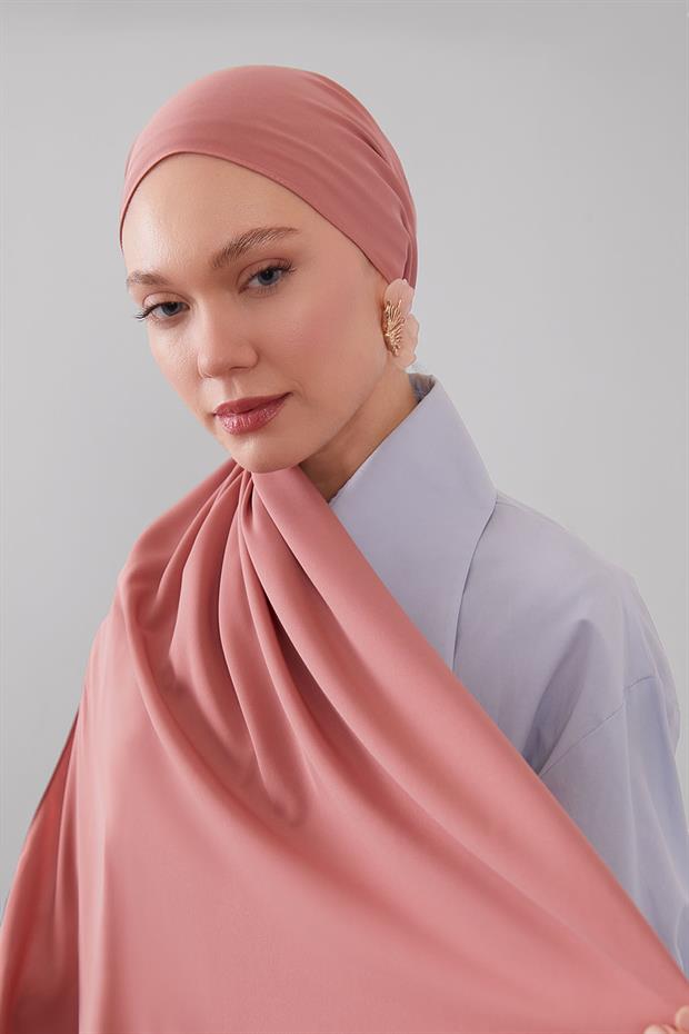 Kiremit Düz Medine İpeği Şal