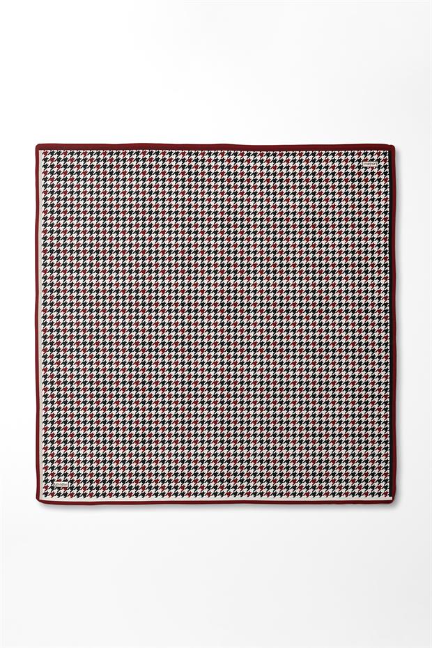 Kiremit Kazayağı Desen Twill İpek Eşarp