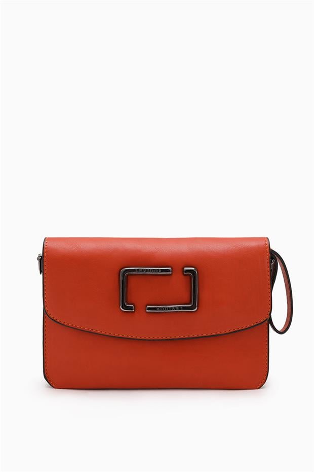 Kiremit Metal Logolu Omuz Çantası