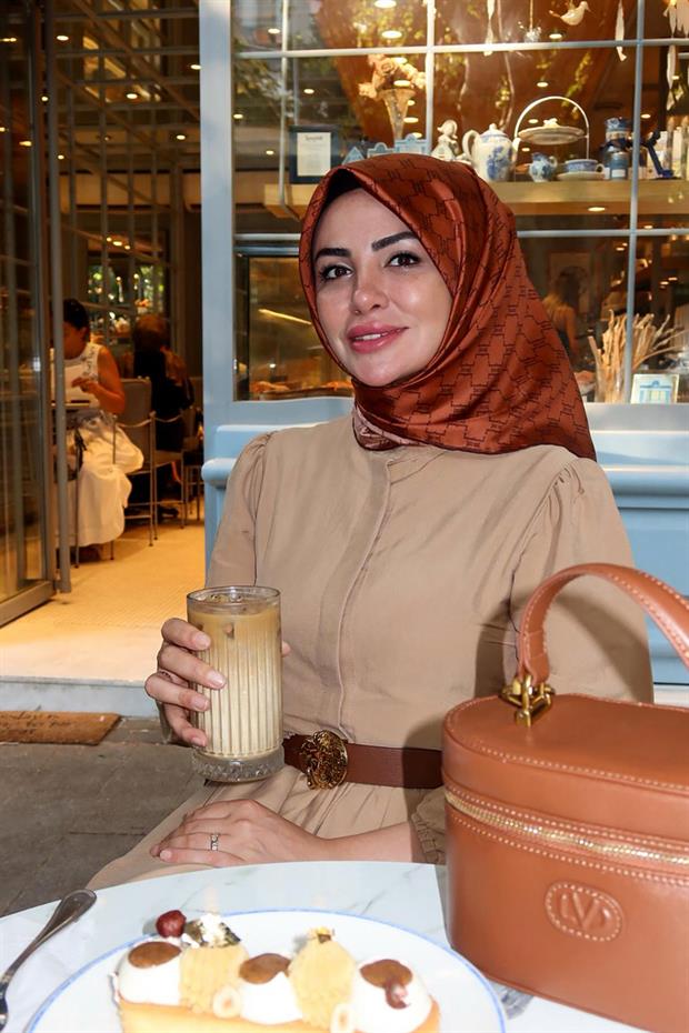 Kiremit Petek Desen Twill İpek Eşarp