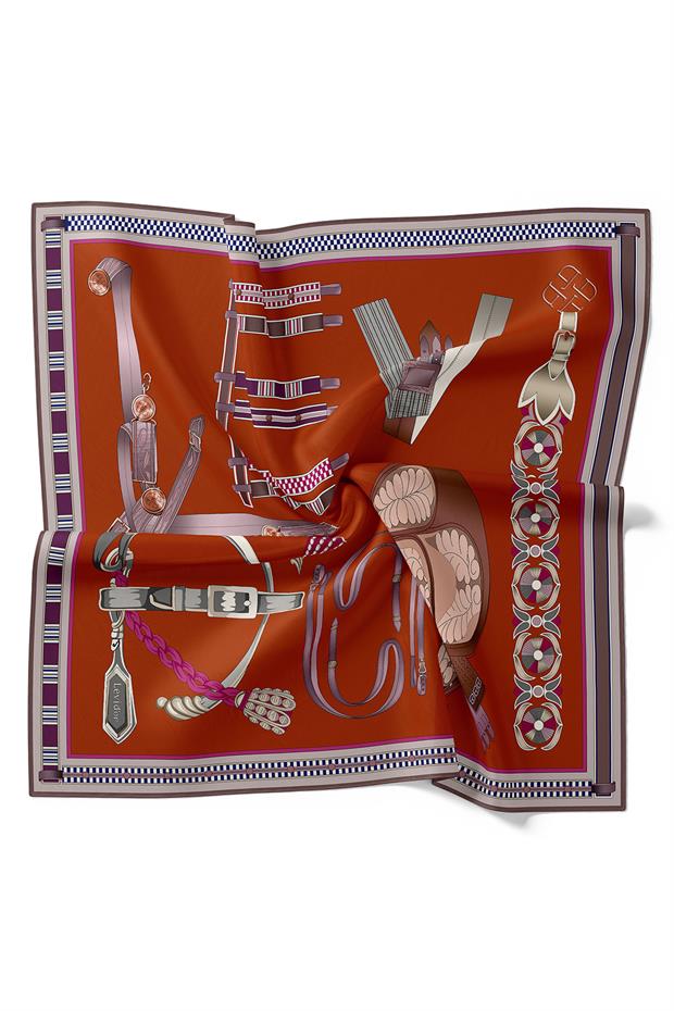 Kiremit Twill İpek Eşarp Lunera Koleksiyonu