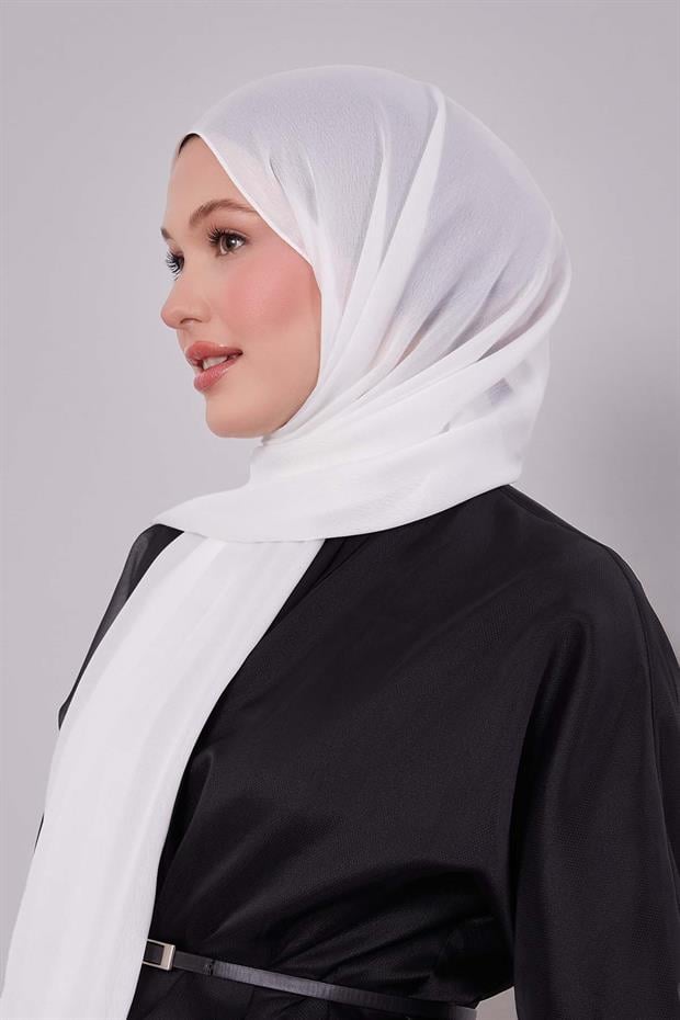 Kırık Beyaz Düz Premium Abiye Şal