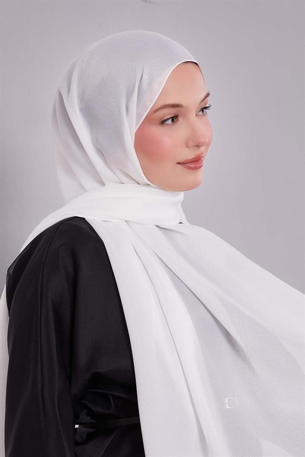 Kırık Beyaz Düz Premium Abiye Şal