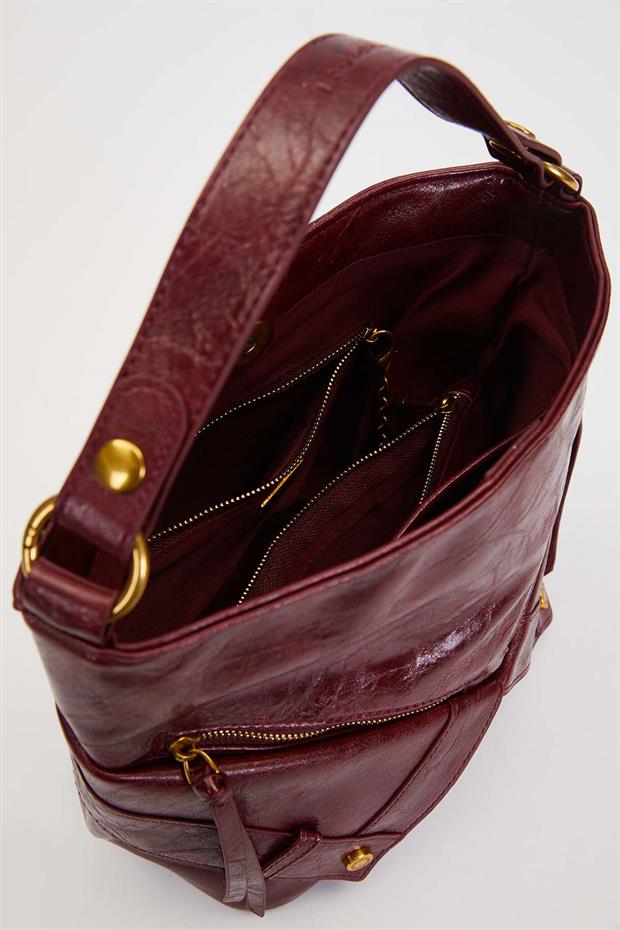 Kırmızı Cep Görünümlü El Çantası