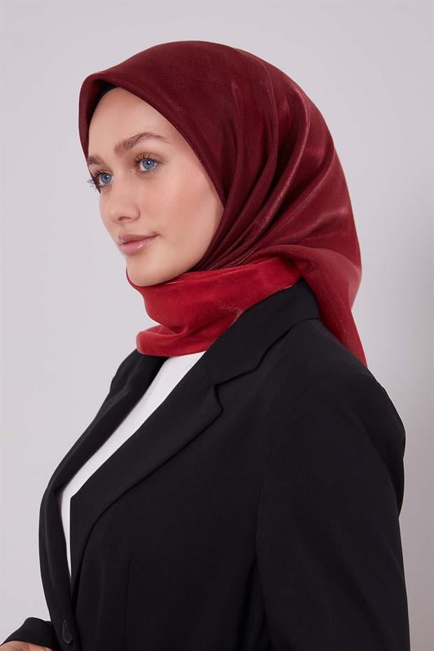 Kırmızı Çift Renk Kehribar Eşarp