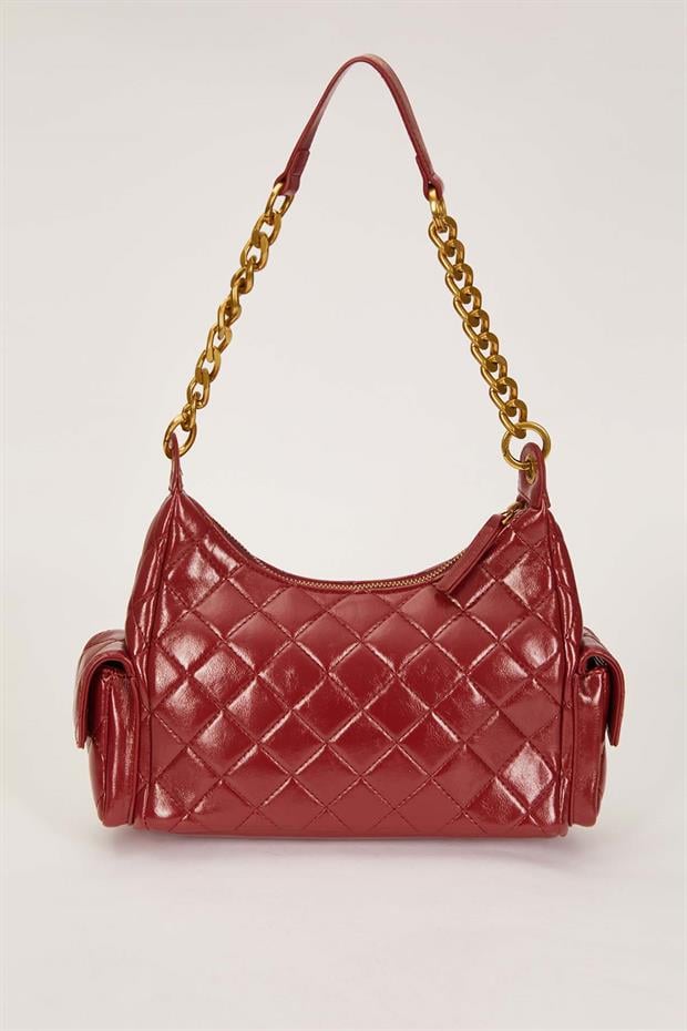 Kırmızı Çoklu Cep Bölmeli Omuz Çantası