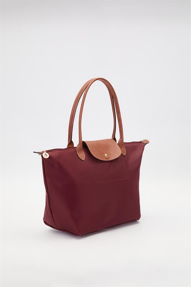 Kırmızı Deri Askılı Tote Omuz Çantası