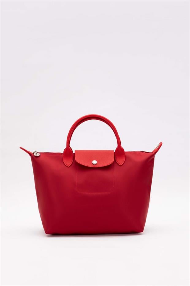 Kırmızı Deri Kapaklı Omuz Çantası