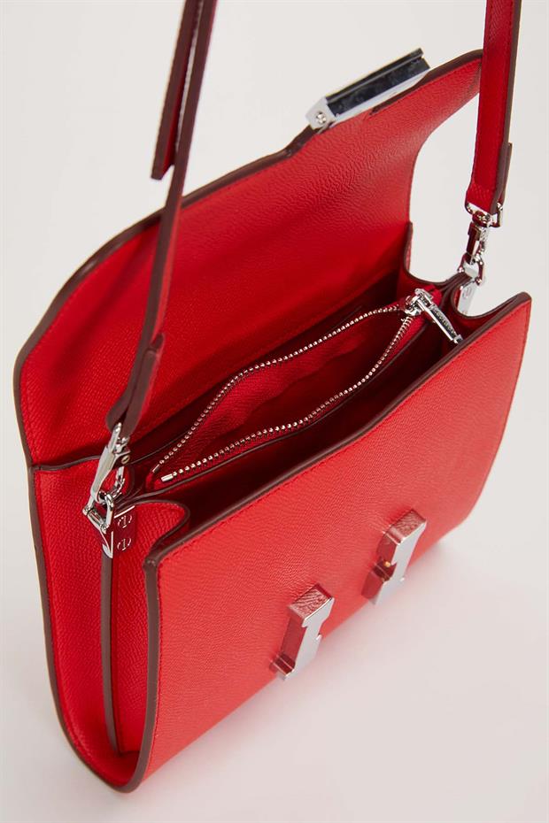 Kırmızı Düz Form Omuz Çantası