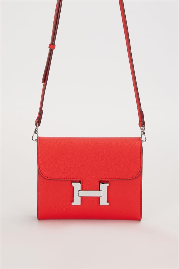 Kırmızı Düz Form Omuz Çantası
