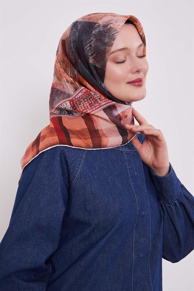 Kırmızı Ekose Pamuk Eşarp