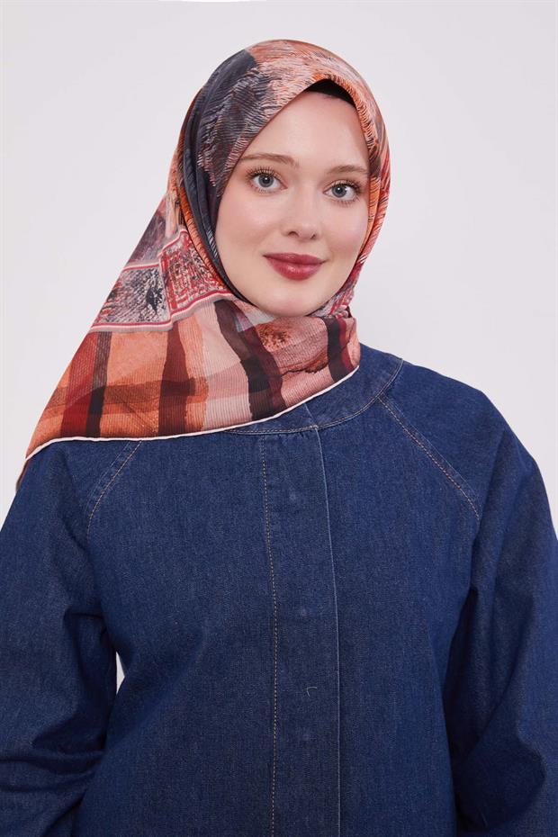 Kırmızı Ekose Pamuk Eşarp