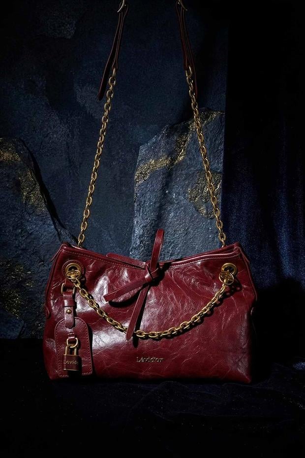 LevidorKırmızı Fiyonk Model Omuz Çantası