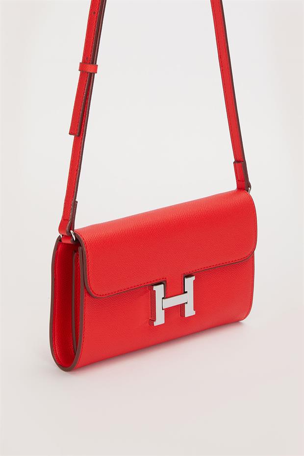 Kırmızı Kenar Dikiş Detaylı Omuz Çantası
