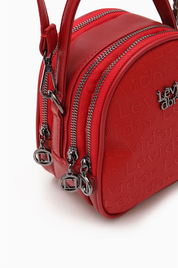 Kırmızı Oval Model Omuz Çantası