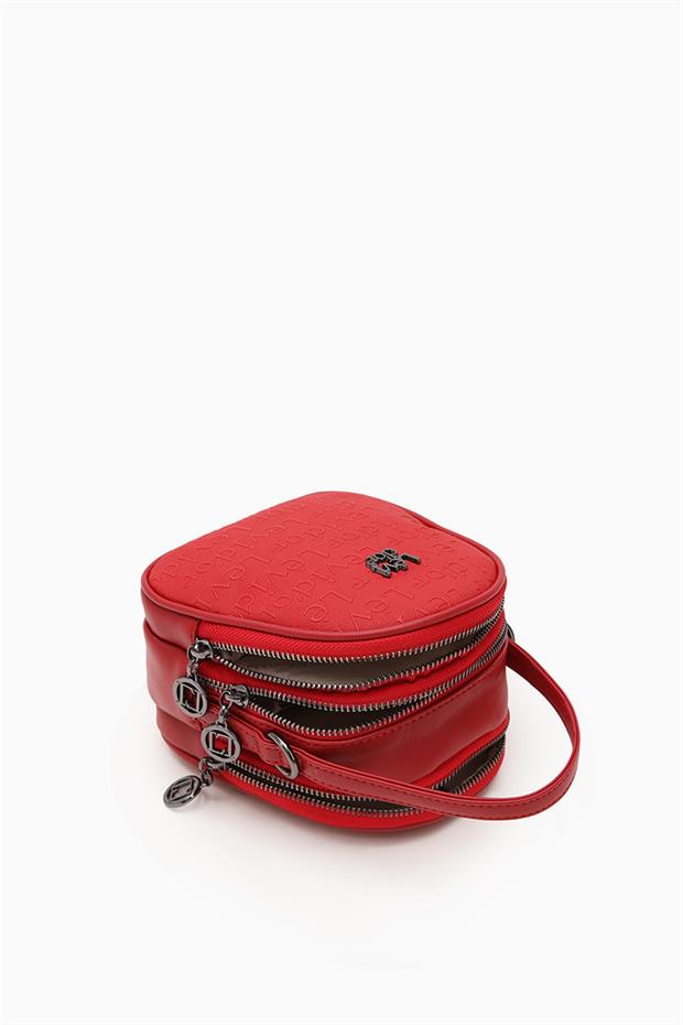 Kırmızı Oval Model Omuz Çantası