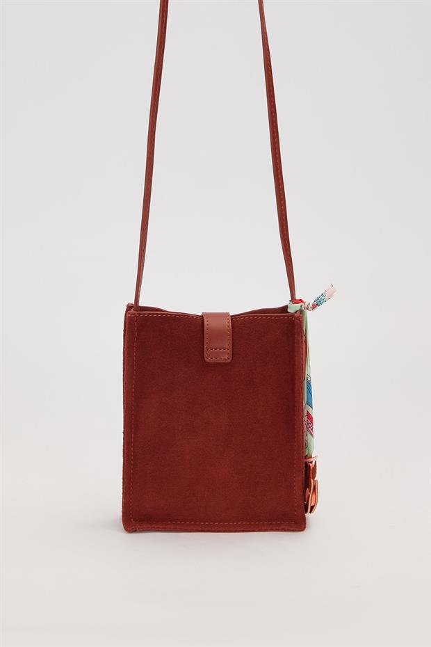 Kırmızı Süet Uzun Askılı Omuz Çantası