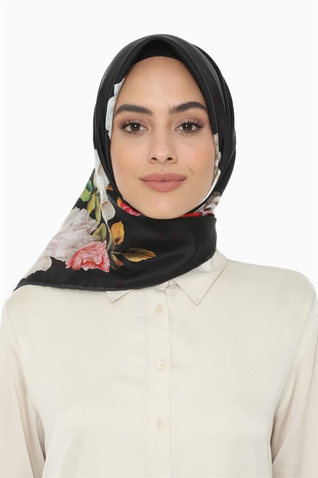 Kırmızı Twill Saf İpek Eşarp