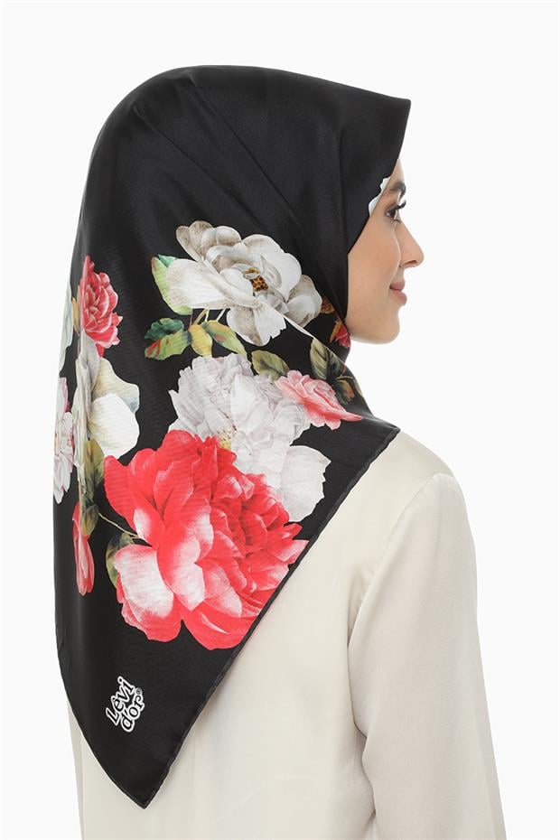 Kırmızı Twill Saf İpek Eşarp