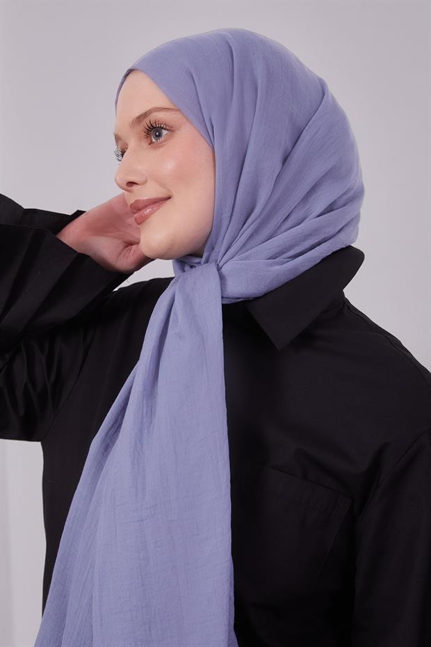 Kot Mavi Düz Hawai Şal