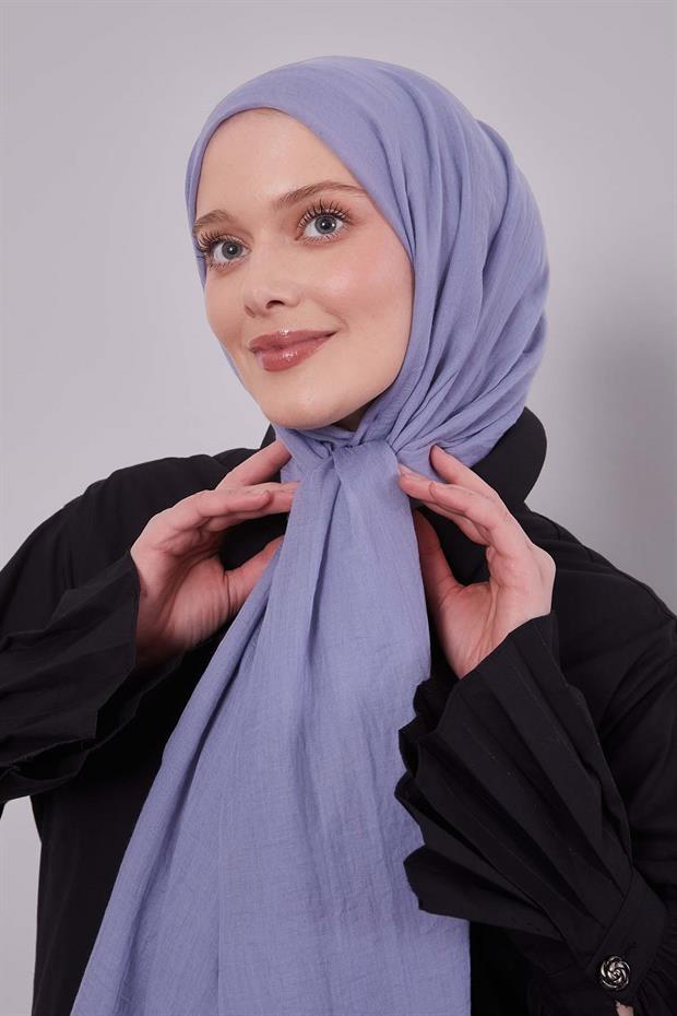 Kot Mavi Düz Hawai Şal