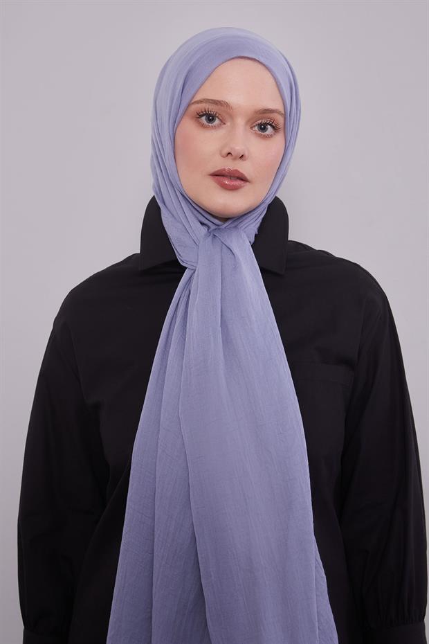 Kot Mavi Düz Hawai Şal