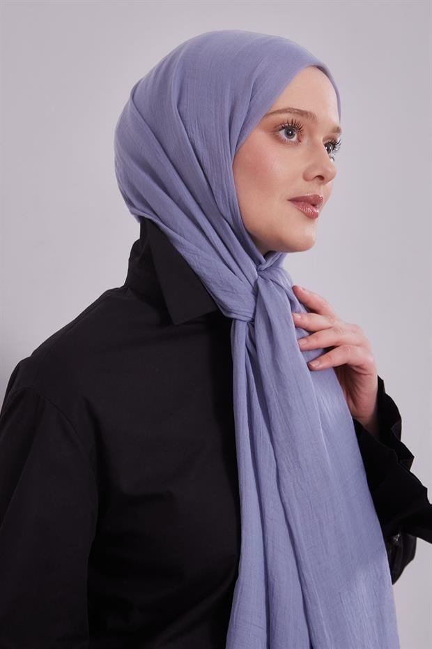 Kot Mavi Düz Hawai Şal