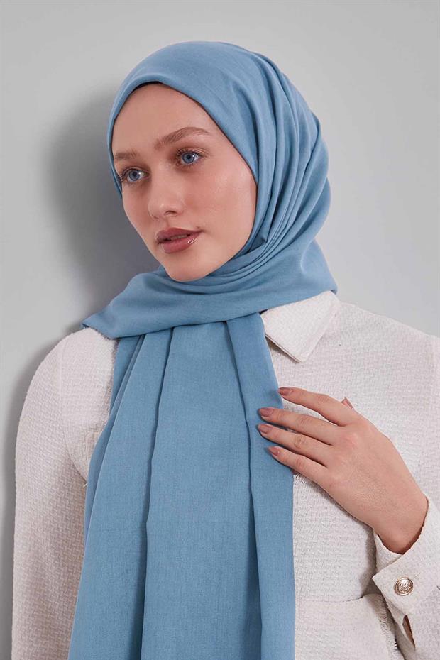 Kot Mavi Düz Tensel Şal
