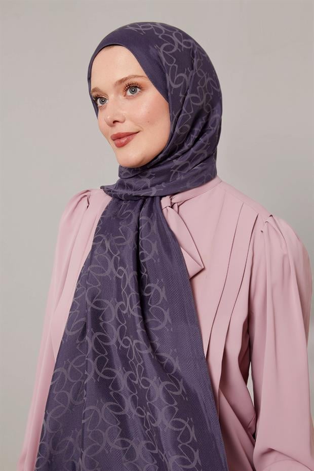 Kot Mavi Geometrik Desen Grazia Şal