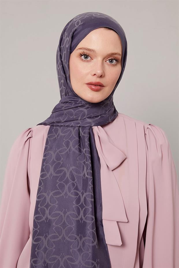 Kot Mavi Geometrik Desen Grazia Şal