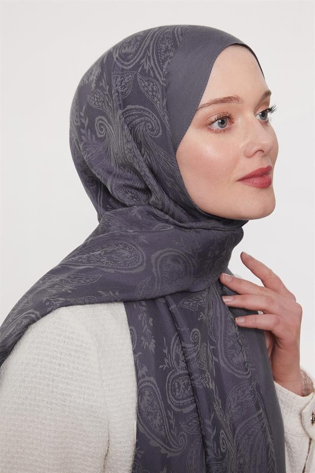 Kot Mavi Hint Desen Grazia Şal