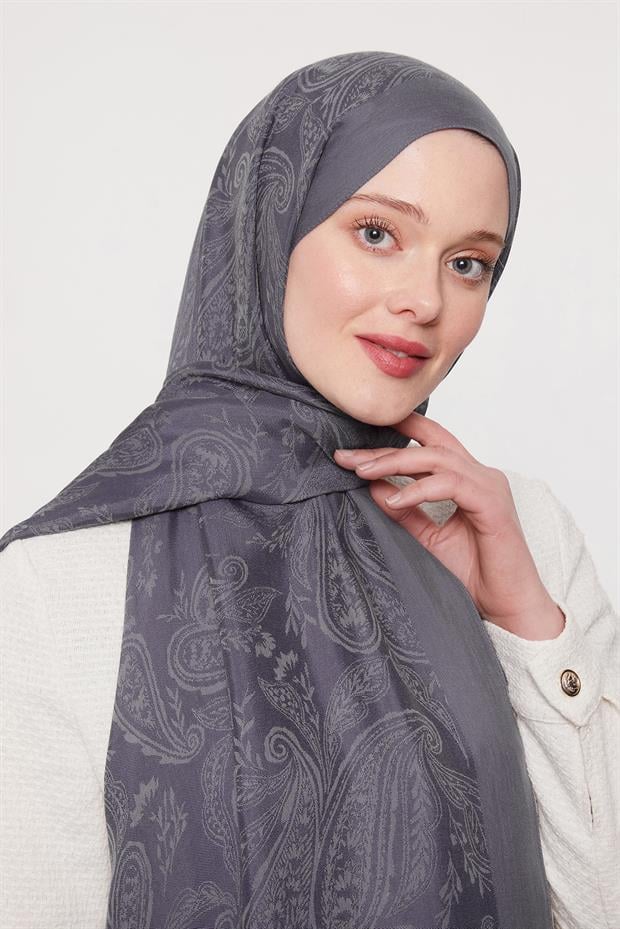 Kot Mavi Hint Desen Grazia Şal