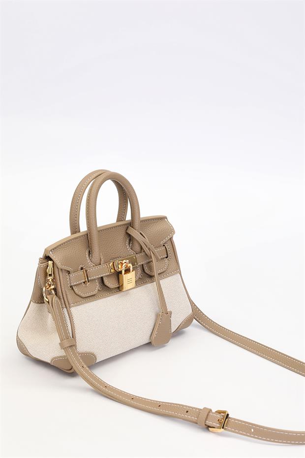 Koyu Haki Kilit Detay El Çantası