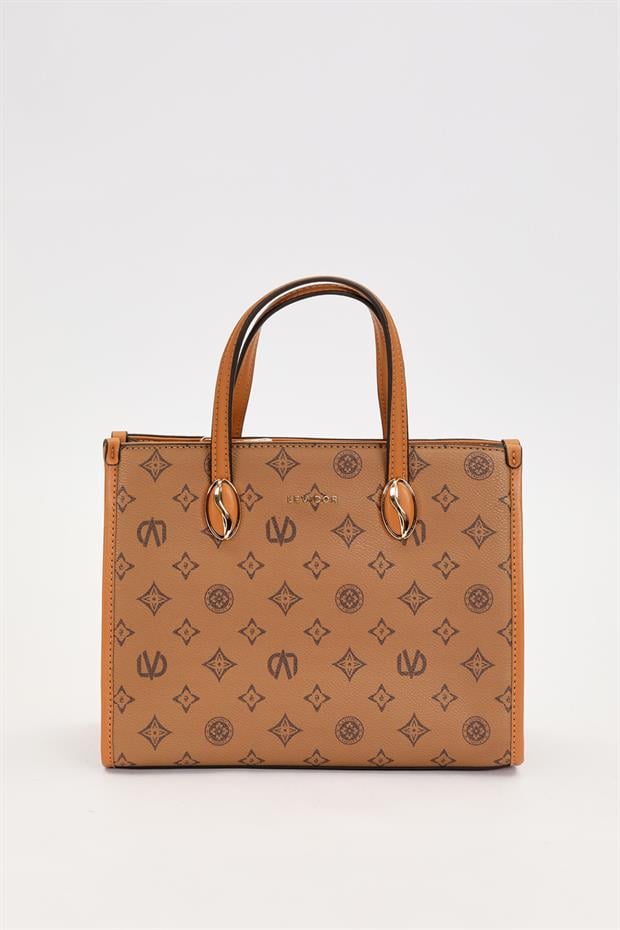 KOYU KAHVE C8 LVD Baskılı El Çantası