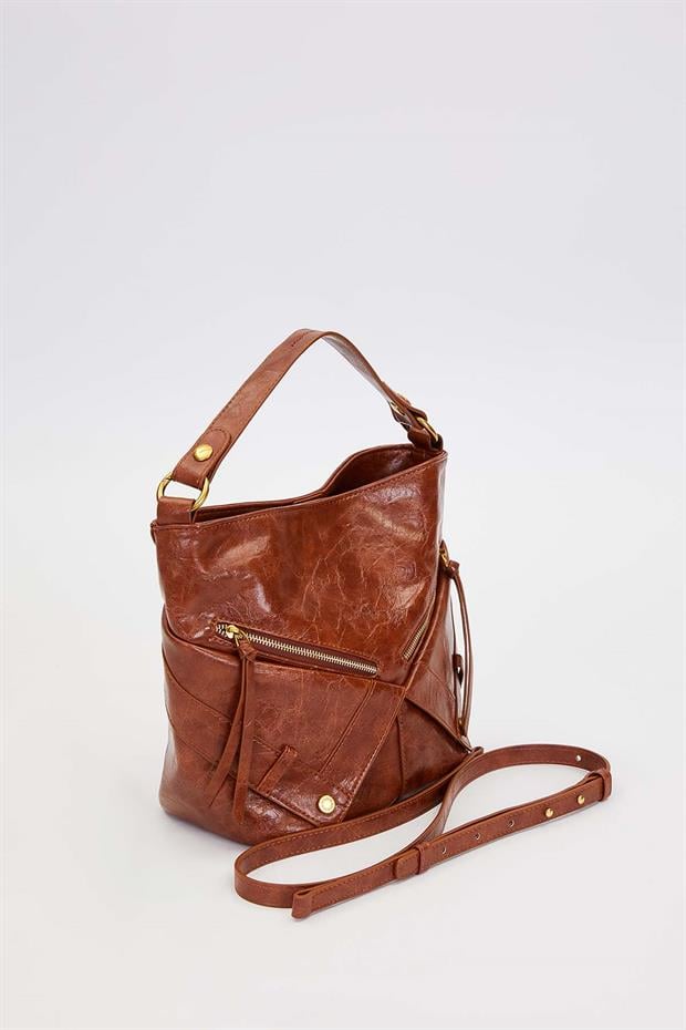 Koyu Kahve Cep Görünümlü El Çantası