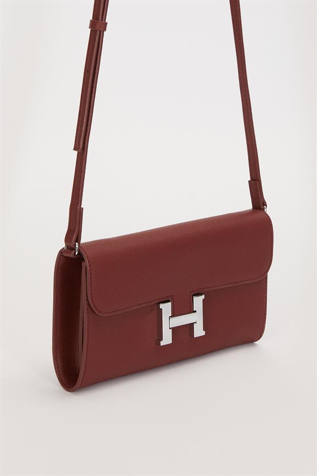 Koyu Kahve Kenar Dikiş Detaylı Omuz Çantası