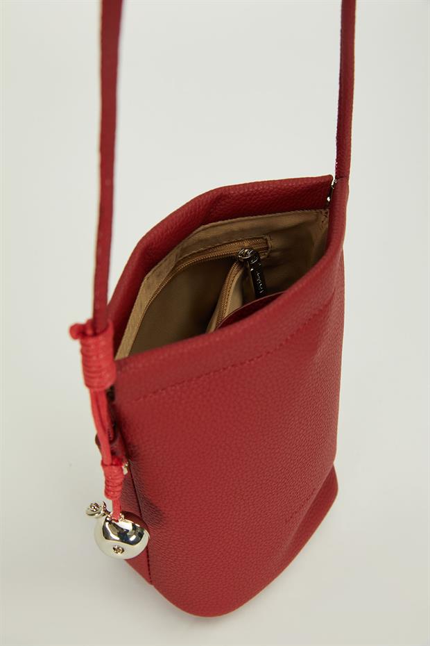 Koyu Kahve Metal top Aksesuarlı Omuz Çantası