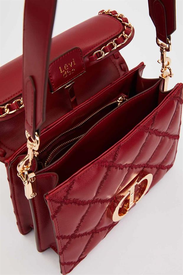 Koyu Kahve Örgü Kapak Model Omuz Çantası