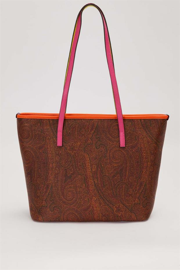 KOYU KAHVE Uzun Askılı Motif Desen Omuz Çantası