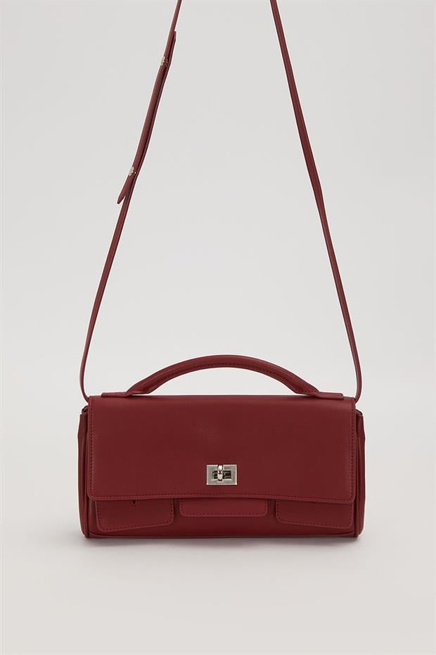 KOYU KAHVE Yatay Form Omuz Çantası