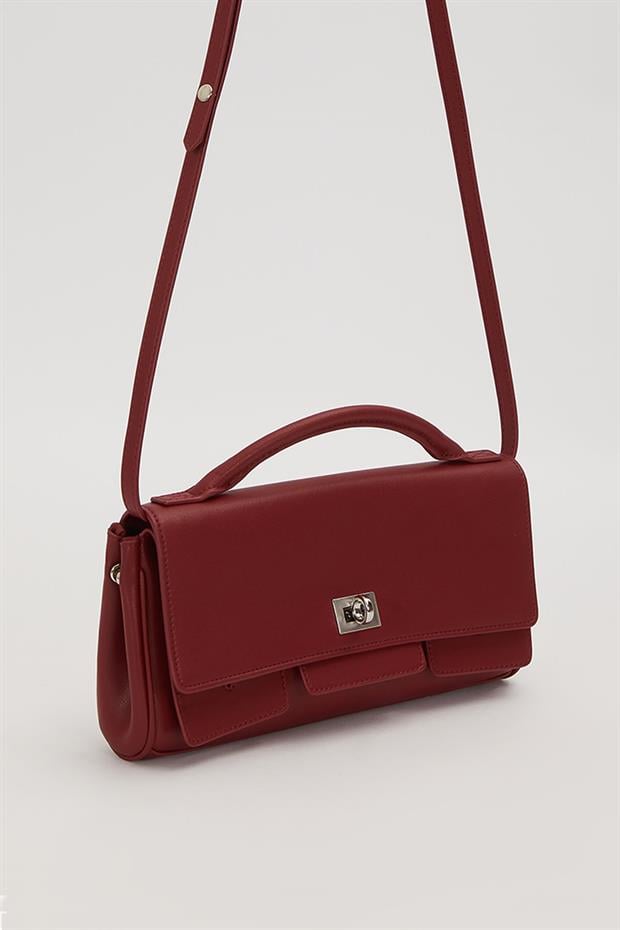 KOYU KAHVE Yatay Form Omuz Çantası