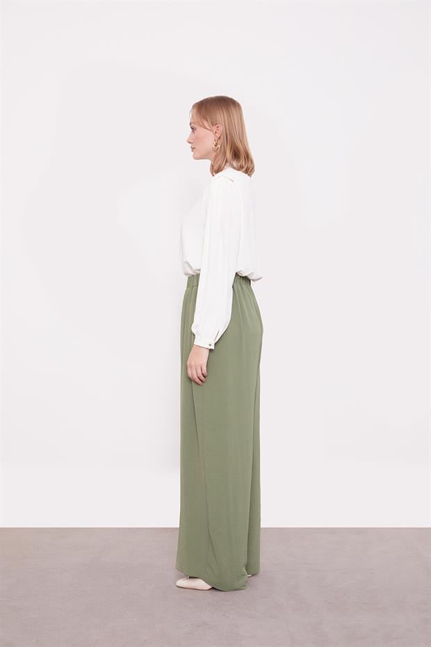 Koyu Yeşil Bol Paça Aerobin Pantolon